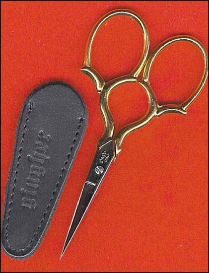 Gingher Gold Handled Epaulette Embroidery Scissors - Click Image to Close