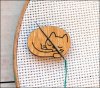 Sleeping Cat Wood Needle Minder (image for) Sleeping Cat Wood Needle Minder