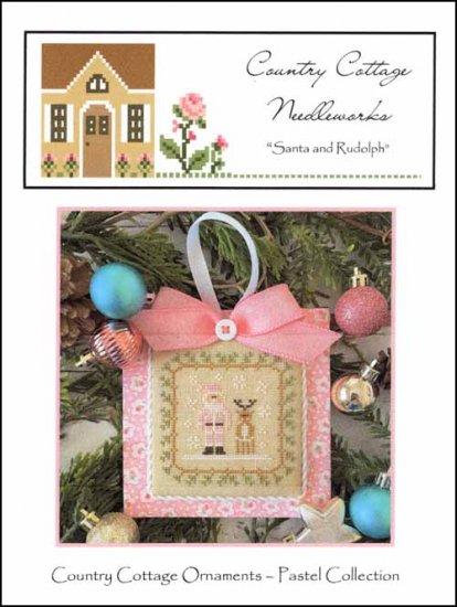 Pastel Ornament Part 9 Santa and Rudolph - Click Image to Close