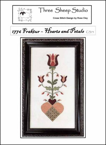 1776 Fraktur - Hearts and Petals - Click Image to Close