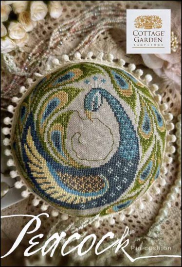 Peacock Pin Cushion - Click Image to Close