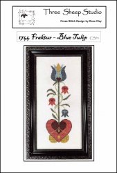 1744 Fraktur - Blue Tulip